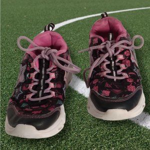 Athletic Works Girls Light up Sneakers Pink & Black Youth Size 2